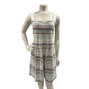 Lacoste Shirt Dress Women’s 42 Multi Colored Striped Tenniscore Golf Preppy